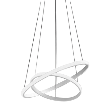 Iole S2 Lámpara De Araña Led Regulable 40w - Suspensión Moderna De Doble Aro Blanco, Luz Cálida 3000k, 2000lm, Diseño Elegante