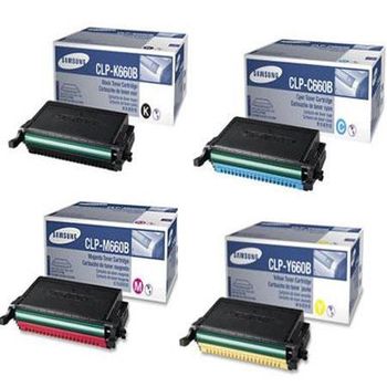 Original Multipack Samsung CLP-660N Printer Toner Cartridges (4 Pack) -CLP-K660B