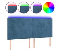 vidaxl cabecero con luces led terciopelo azul oscuro 200x5x118128 cm