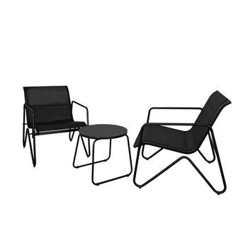 Acomoda Textil – Conjunto Jardín De 2 Sillones + Mesa De Acero Resistente, Decorativo Y Ligero. Asiento Para Exterior En Patio, Balcón Y Terraza De