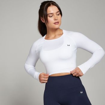 Camiseta corta de manga larga y sin costuras Shape para mujer de MP - Blanco - XXS