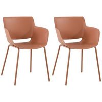 lote de 2 sillas alpena plastico terracota 54x58x80 cm clp