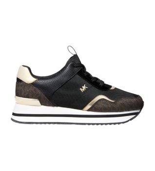Michael Kors para mujer. 43R4RNFSCD Zapatillas de lona con plataforma Raina negro (38), Plano, Cordones, Casual