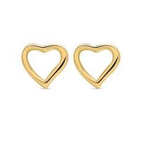 pendientes chapados en oro amarillo 925 plata corazon