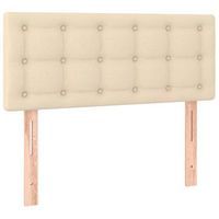 cabecero cama mueble de dormitorio con led de tela 80 x 5 x 7888 cm crema m020000530