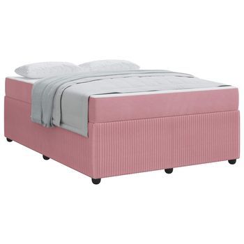 Estructura De Cama Rosa 160 X 200 Cm Tela Vidaxl