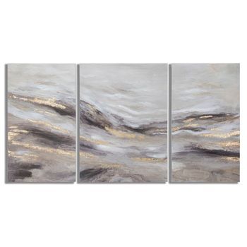 Conjunto De 3 Pinturas Sobre Tela Multicolor Cm 45x2,7x80 Y 60x2,7x80