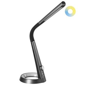 Lámpara Led De Escritorio Para Despacho 3 Modos Cct Regulador Continuo Puerto Usb Pantalla Ajustable Material Sintético Negro Canopus