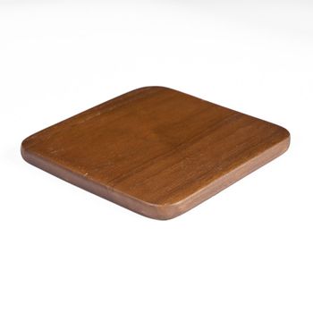 Posavasos de madera de teca marrón 10x10x0,8 cm