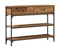 mesa consola - mesa de entrada con cajon madera vieja 100 x 25 x 75 cm