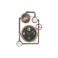 reloj pared hierro cristal 505x12x73 dorado