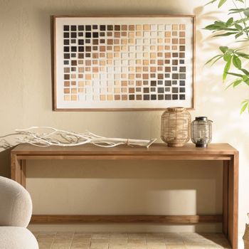 Mosaico decorativo de pino reciclado con degradado de 82x122 cm