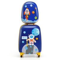 juego de maletas para ninos de 2 piezas con mochila y maleta con estampado de astronauta 27 x 20 x 43 cm azul oscuro