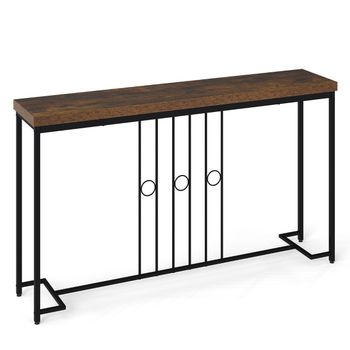 Costway Mesa Consola Industrial Base H y Tablero Espacioso para Sofá Espacios Pequeños Comedor Sala Dormitorio Entrada Café