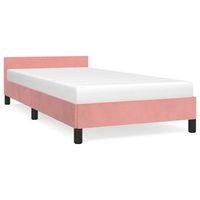 cama con cabecero sin colchon terciopelo rosa 90x190 cm vidaxl