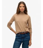 superdry para mujer w6110645a jersey clasico con cuello tortuga marron s casual sintetico poliester manga larga taupe