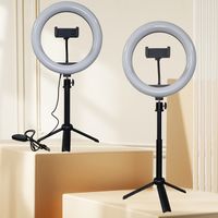 anillo de luz led de 10 con tripode y soporte para telefono soporte para telefono regulable para video fotografia selfie vlog maquillaje