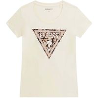 guess tops y camisetas ss cn leo triangle tee para mujer