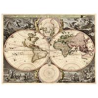 legendarte - cuadro lienzo impresion digital - mapa antiguo no 65 - decoracion pared cm 80x100