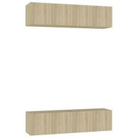 juego de muebles de salon 4 piezas roble sonoma 60x30x30 cm