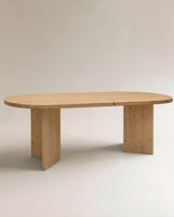 mesa de comedor de madera maciza en tono roble medio de 160x75cm