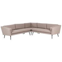 sofa esquinero 5 plazas beige gris poliester resistente agua uv exterior loretello
