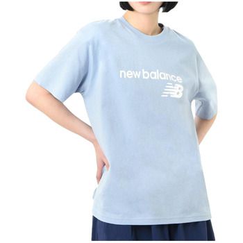 New Balance Camiseta T-shirt 100% coton bleu para mujer