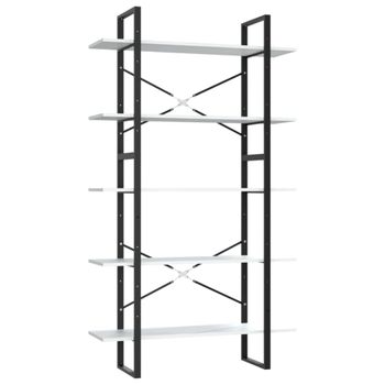 Estantería de 5 niveles madera ingeniería blanco 100x30x175 cm