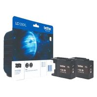 brother lc1280xlbk black original high yield ink cartridge - twin pack