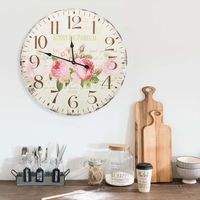reloj de pared  reloj mural vintage con flores 60 cm cfw168162 cfw14450
