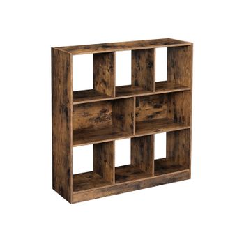 Librería de Madera con Cubos y Estantes, Marrón