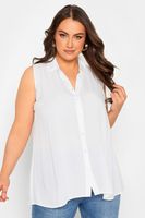 yours camisa blanca sin mangas mujer curvy y tallas grandes yours