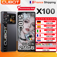 envio desde francia telefono inteligente cubot x100 android 15 5g pantalla de 688 pulgadas y 120 hz 16 gb 88 de ram 256 gb de rom camara de 64 mp bateria de 5100 mah 33 w nfc