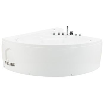 Bañera De Hidromasaje De Acrílico Sanitario Blanco Con Led Doble 206 X 164 Cm Estilo Moderno Ovalado Pelican
