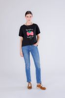 camiseta con estampado de fresas black m