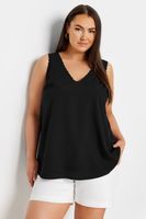 yours top negro con tirantes anchos festoneados mujer curvy y tallas grandes yours