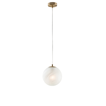Lámpara Colgante Olaf De Hierro Cromado Negro, 1 Luz, Esfera Dm.20, 130 Ø20, Bl294-s1-brz