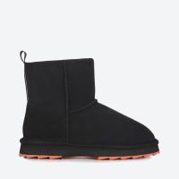 emu australia womens sharky mini water resistant sheepskin boots - blackcrimson - uk 5