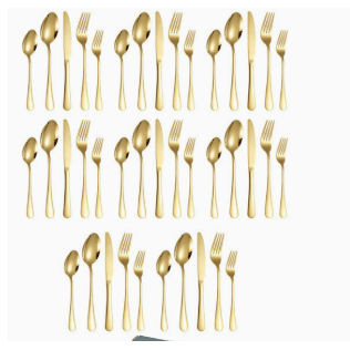Juego De Cubiertos De Acero Inoxidable Dorado De 40 Piezas Para 8 Personas, Cuchillo, Tenedor Y Cuchara Para Carne Estilo Occidental, Caja De Regalo Para Mesa De Reunión Familiar.