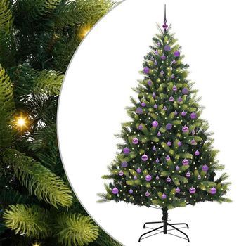 Árbol De Navidad Artificial Plegable 300 Leds Verde 240 Cm Vidaxl