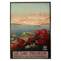 legendarte - cartel turistico vintage le lac majeur - cuadro lienzo impresion digital cm 50x70