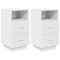 mesillas de noche 2 uds con 2 cajones blanco 36x36x68 cm vidaxl
