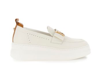 mocasines de piel revestida con accesorio off white 38