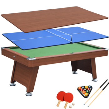Devessport Mesa Convertible 3 en 1 – mesa De Billar, Ping pong Y Comedor Moderno Con Todos Los Accesorios Incluidos Y De Materiales Con Gran Calidad.