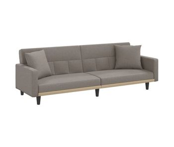 Vidaxl sofá cama con cojines tela gris taupe