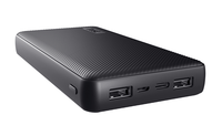 powerbank universal trust 24676 primo 20000mah color negro input micro usb y usb-c out 2 usb-a 1 usb