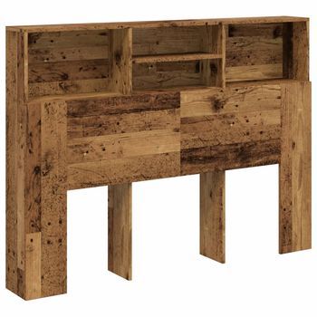 Cabecero Cama - Mueble Cabecero Madera Envejecida 140x19x103,5 Cm Mc4436