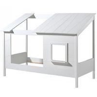 cama cabina 90x200 cm pino macizo blanco con ventana parade