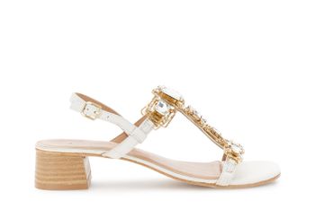 derby con cordones en piel perforada white
