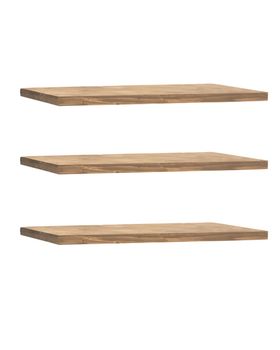 Pack 3 estanterías de madera maciza flotante envejecido 120x3,2cm